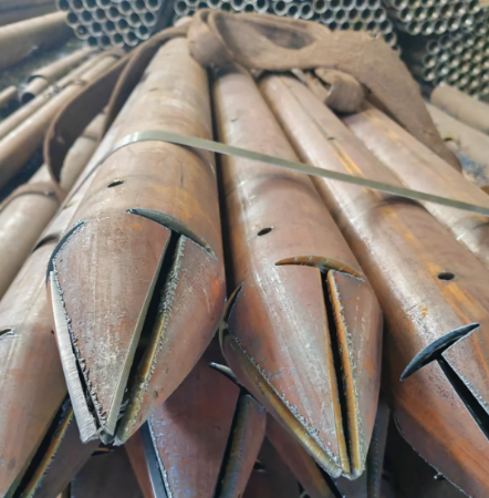 深圳出尖打孔加工无缝注浆钢花管注浆管厂家
